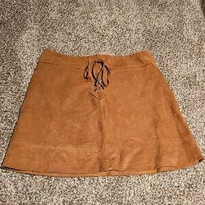 Abercrombie & Fitch Tan Suede A-Line Skirt